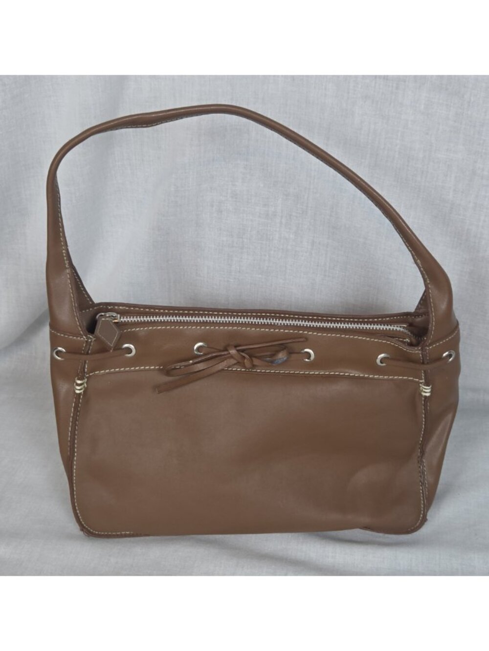 Isaac Mizrahi Leather Handbag Purse Pink Lined Inside Pockets